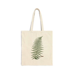 Fern Canvas Tote Bag - Vintage Lady Fern Illustration