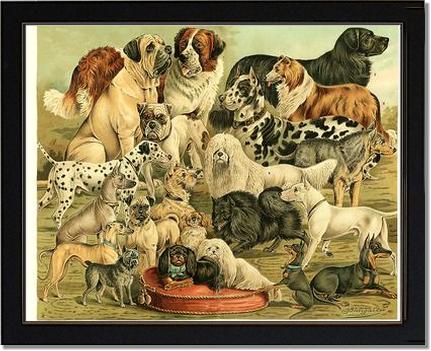 Victorian Print: Antique Dogs | Victorian Wall Art Print